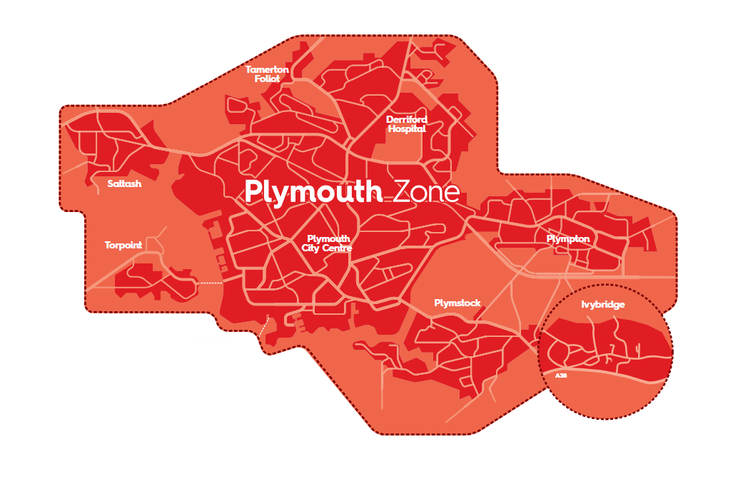 Map for Plymouth Bus